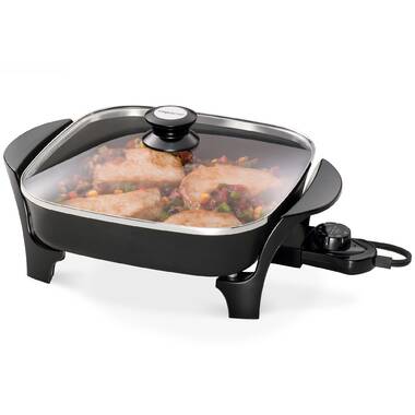 De Longhi Electric Skillet with Tempered Glass Lid 16